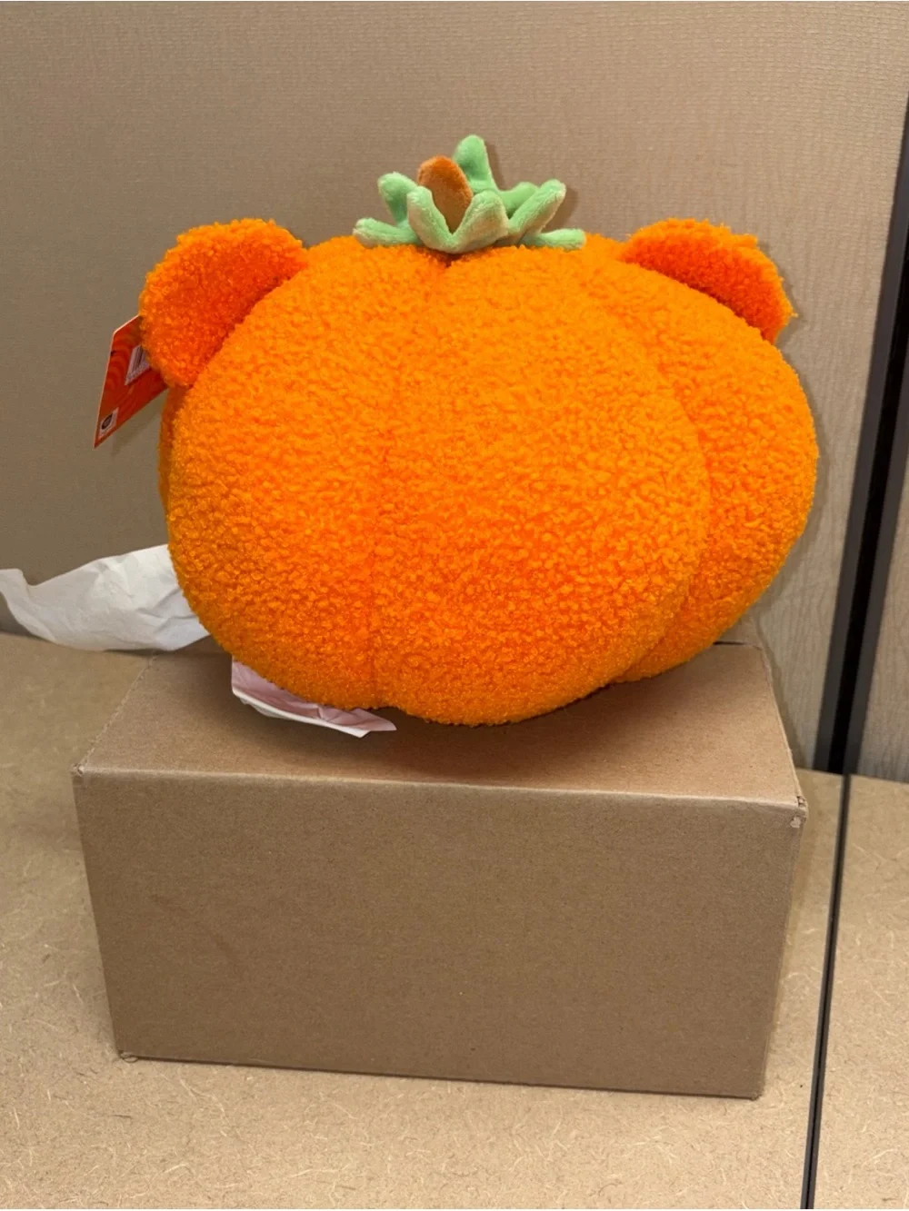 Disney Winnie the Pooh Pumpkin Plush Accent Pillow with Green Stem NWT